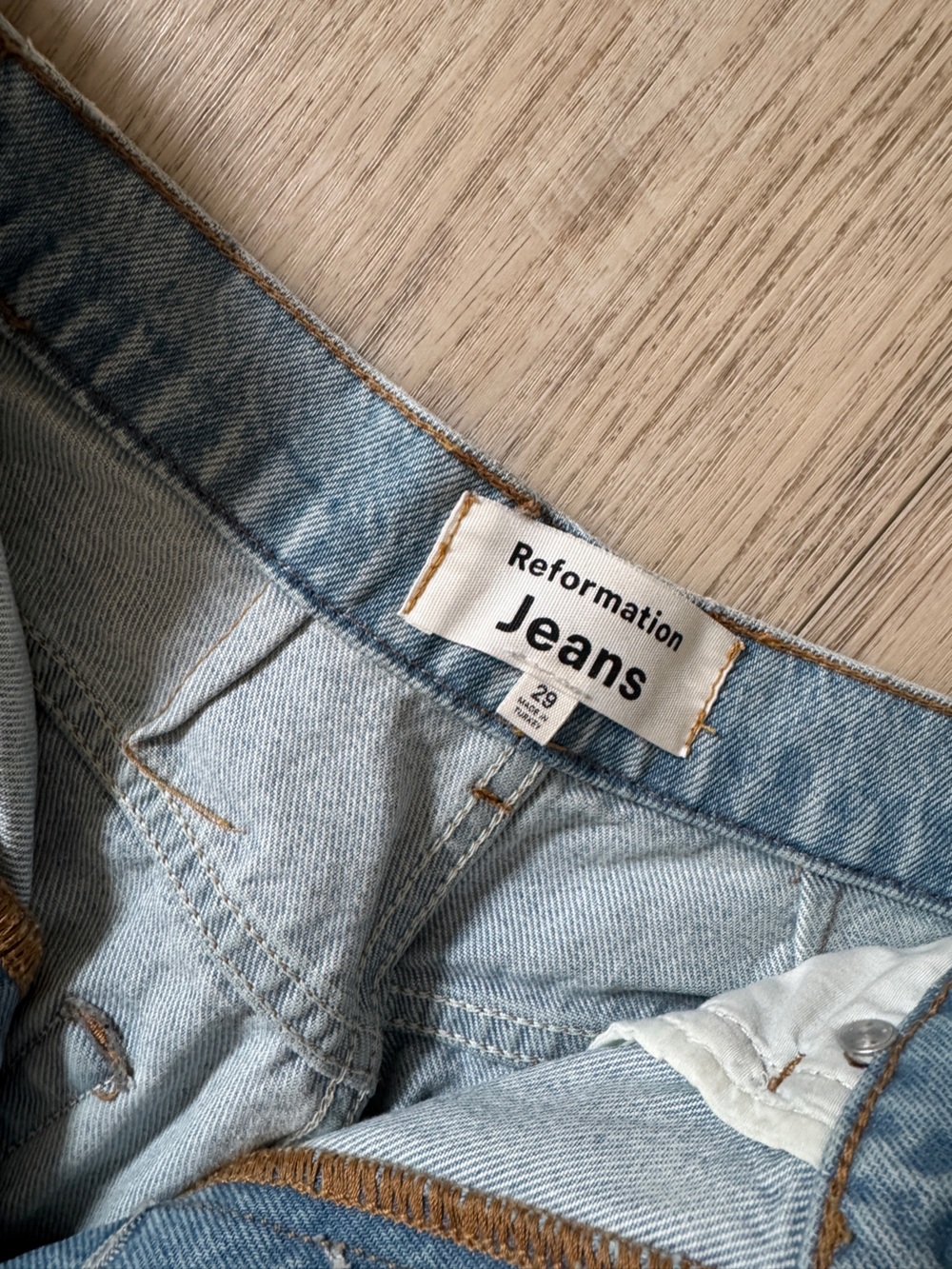 Reformation Light Blue Straight-Leg Jeans